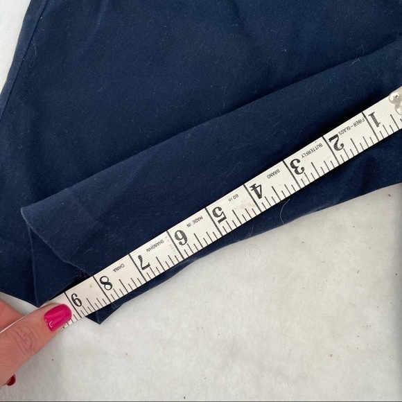 MICHAEL KORS Women’s Navy Khaki shorts with gold zipper pocket details size: 6 - Picture 8 of 9